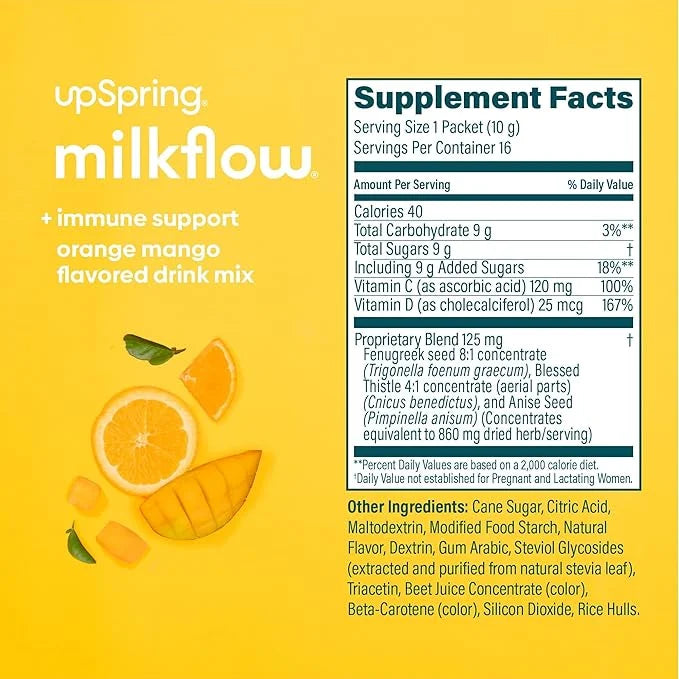 UpSpring Milkflow Immune Support Breastfeeding Supplement 16 Drink