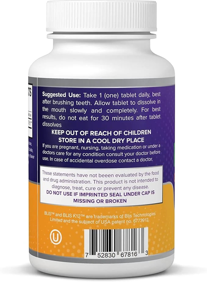 Oral Probiotic Supplement with BLIS K12 4 Billion CFU - Now Dairy Free - Doctor Formulated 30 Day Supply Bottle for Bad Br...