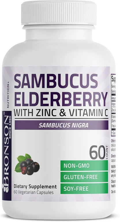 Bronson Sambucus Elderberry with Zinc & 60 Vegetarian