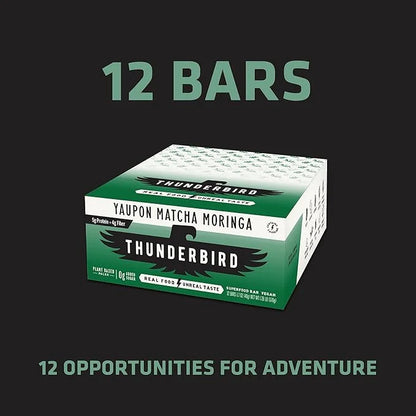 Thunderbird Bars Energy Snack, Gluten-Free with Protein, Healthy Real Food, Vegan Paleo Non-GMO, No Added Sugar, Yaupon Ma...