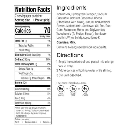 Wonderslim Protein Hot Chocolate, Hot Cocoa, Low Sugar, Low Carb, Keto Friendly & Gluten Free (7ct) - Product Image