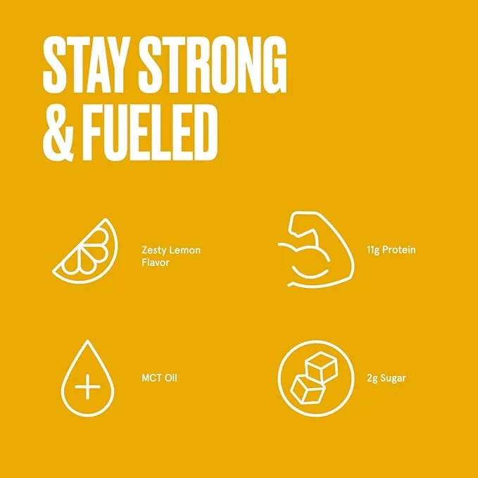 Bulletproof Lemon Cookie Collagen Protein Bars, Pack of 12, Keto-Friendly Snack with MCT Oil, Grass-fed Collagen, No Added...