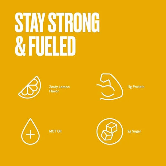 Bulletproof Lemon Cookie Collagen Protein Bars, Pack of 12, Keto-Friendly Snack with MCT Oil, Grass-fed Collagen, No Added...