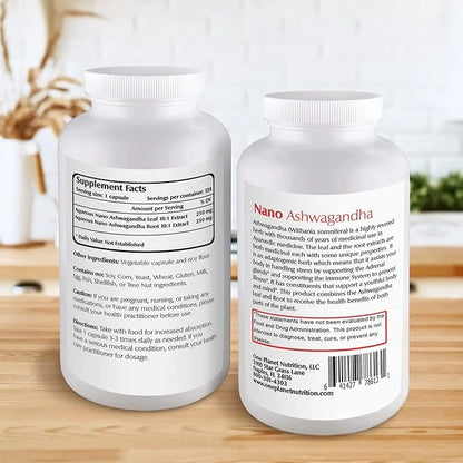 Nano Ashwagandha, 500 mg Ashwagandha Leaf 120 Capsules