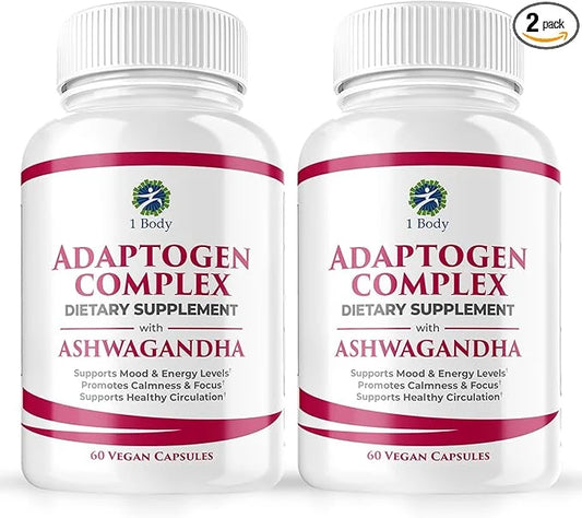 1 Body Ashwagandha Complex Supplement 120 Vegan