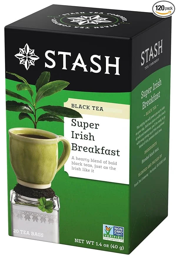Stash Tea Super Irish Breakfast Black Tea - Caffeinated, Non-GMO Project Verified Premium Tea with No Artificial Ingredien...