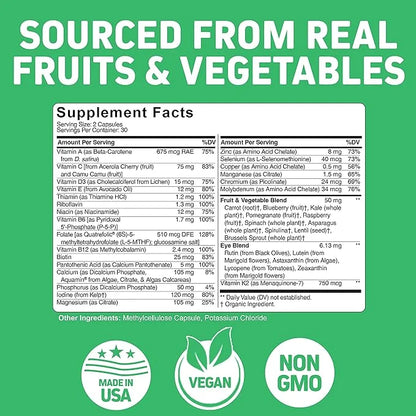 Whole Food Multivitamin for Teens (Boys 62 Superfoods 60 Capsules