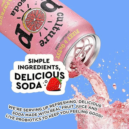 Culture Pop Soda, Zesty & Tarty Variety Pack, Probiotic Low Sugar Soda, Sparkling Juice Alternative, Non-GMO, Kosher, Glut...