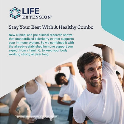 Life Extension Black Elderberry + Vitamin C 60 Vegetarian