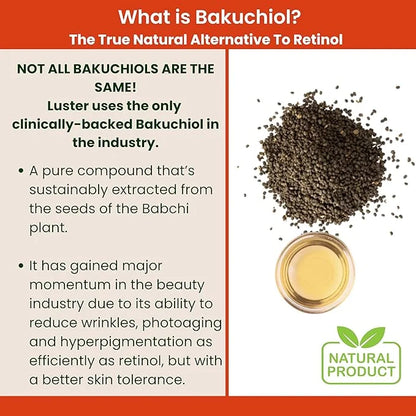 Luster Bakuchiol Oil Serum, Retinol Alternative, Anti-Aging, Superfood Face Oil with Bakuchiol, Astaxanthin, Rosehip Oil, ...