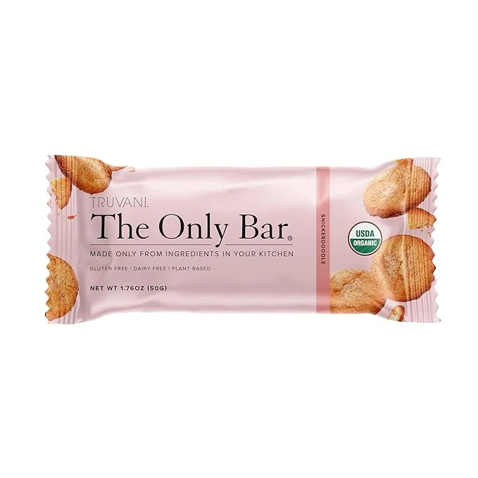 Truvani Plant Based Snack Bars | Snickerdoodle 1 Pack | 5g Protein | USDA Organic and Vegan | The Only Bar | Dairy, Soy, a...