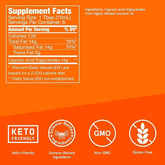 Bulletproof Brain Octane C8 MCT Oil Travel Size, 3 Ounces, Keto Supplement for Sustained Energy and Fewer Cravings - Produ...