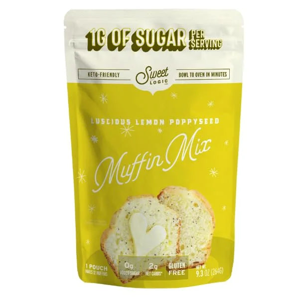 Sweet Logic Keto Baking Mix - Lemon Muffin - Gluten-Free - Dairy Free - Diabetic-Friendly - High Protein - Low Sugar - Low...