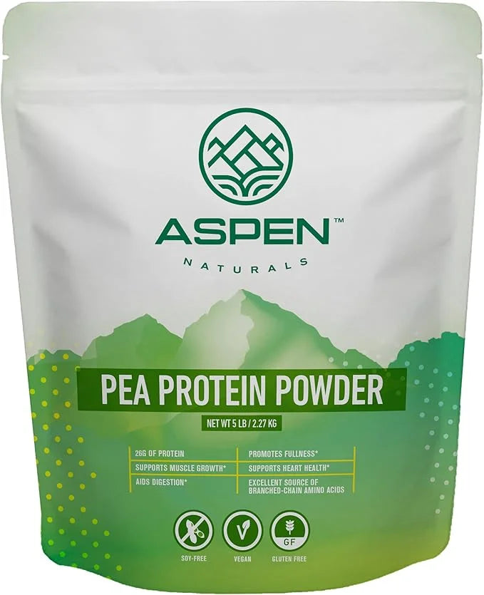 Aspen Naturals Pea Protein Powder 5 Lb – Muscle Growth, Digestion, Fullness & Heart Health Support | Unflavored, Plant Bas...