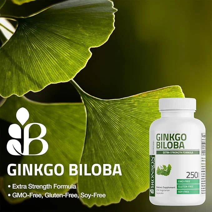 Bronson Ginkgo Biloba Extra Strength Supports Brain Function & Memory Support, 120 Vegetarian Capsules - Product Image