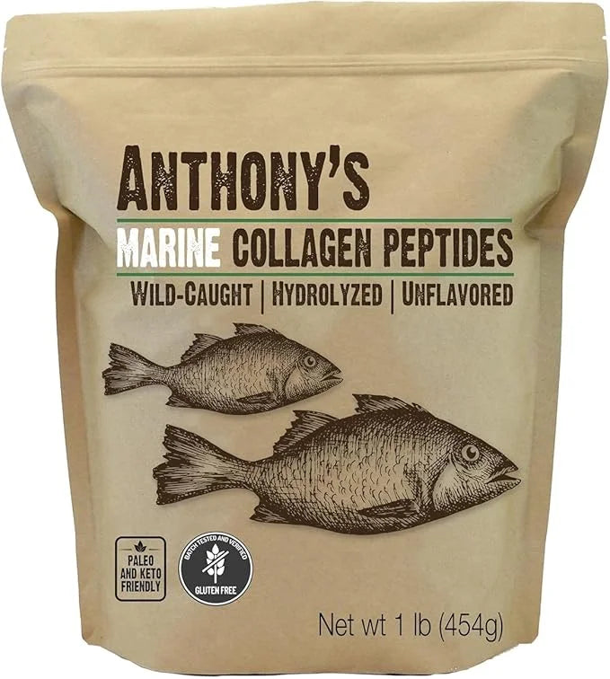 Anthony's Hydrolyzed Marine Collagen Peptides, Gluten-free, 1-pound