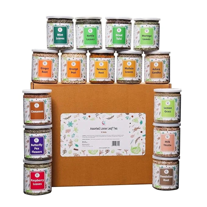 Assorted Loose Leaf Tea 15 Delightful 900 Servings 100% Raw