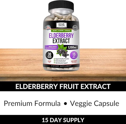 Kaya Naturals Elderberry Immune Support 1200mg Immune 30 Count