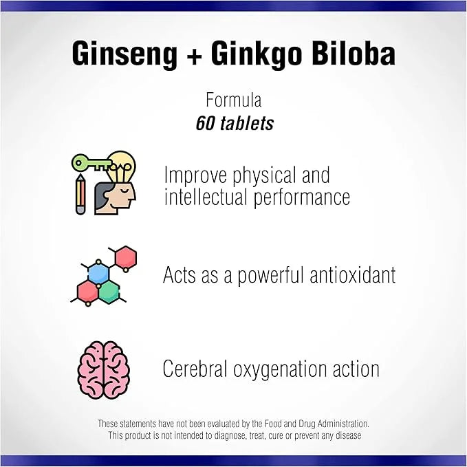 Ginseng Plus Ginkgo Biloba 60 Tabs