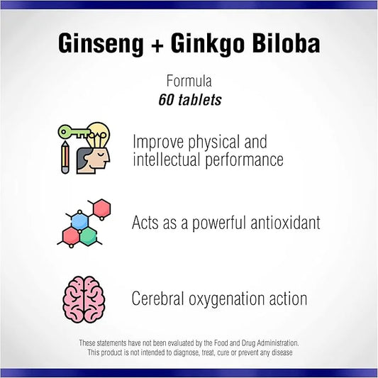 Ginseng Plus Ginkgo Biloba 60 Tabs