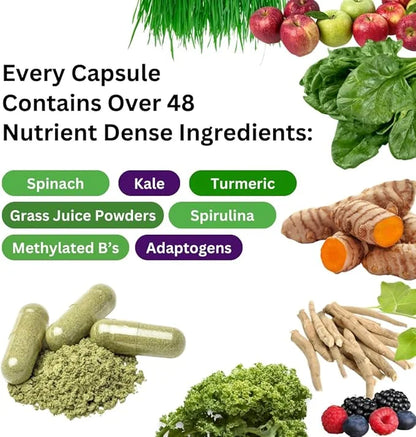 Paradise Herbs Earth's Blend Women's Once Daily Multivitamin with Iron, 48 Organic Superfoods, Probiotics, Antioxidants, V...