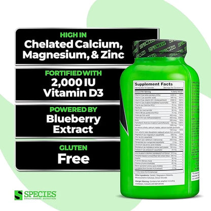 Species Nutrition V-Mineralyze All-Purpose Multivitamin, Vitamin D3, Chelated 300 Capsules