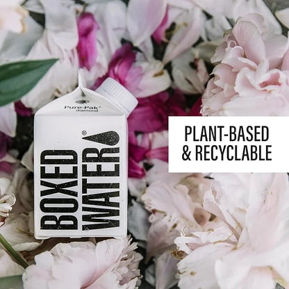 Boxed Water 8.5 oz. (24 Pack) – Purified Drinking Water in 92% Plant-Based Boxes, 100% Recyclable, BPA-Free, Refillable Ca...