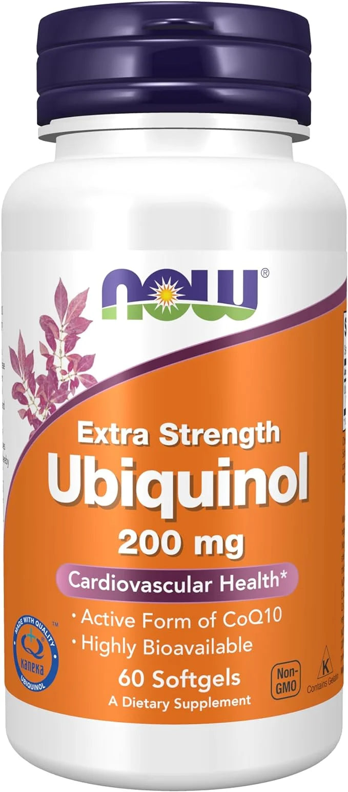 NOW Supplements, Ubiquinol 200 mg, High CoQ10), 60 60 Softgels