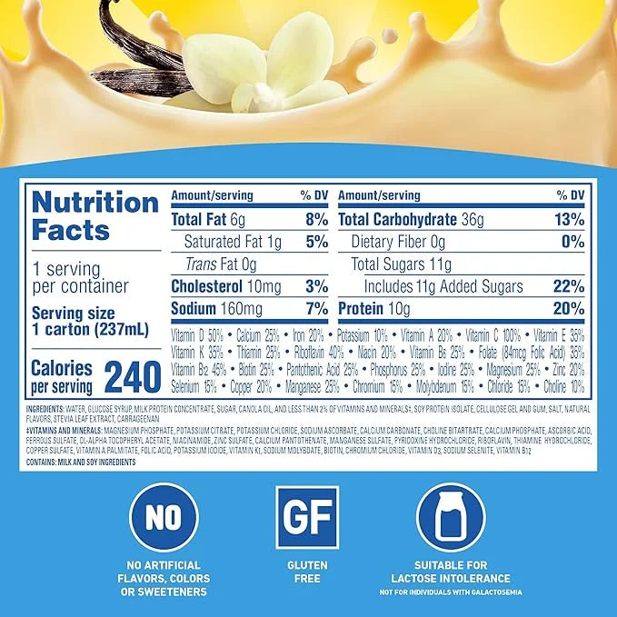 Carnation Breakfast Essentials Ready-to-Drink, Classic French Vanilla, 8 FL OZ Carton (Pack of 24) - Product Image