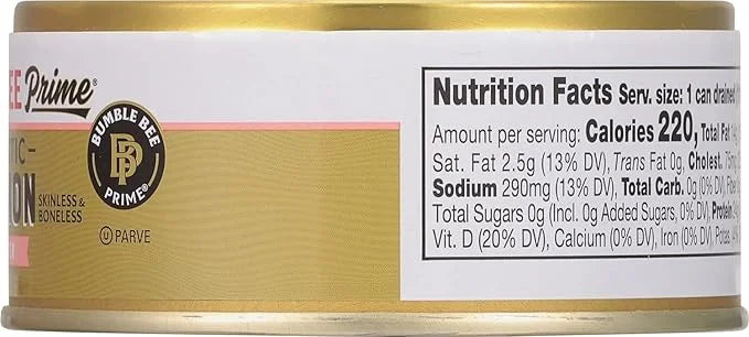 Bumble Bee Prime Atlantic Salmon, 5 oz Can - Premium Salmon - 24g Protein per Serving - Gluten Free & Kosher (Pack of 3) -...