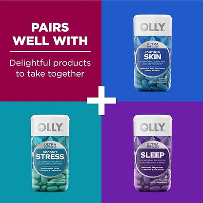 OLLY Ultra Women's Multi Softgels, Overall Omega-3s, Iron, B12, Daily 30 Day 60 Count