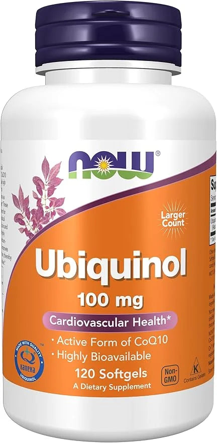 NOW Supplements, Ubiquinol 100 mg, High CoQ10), 120 120 Softgels