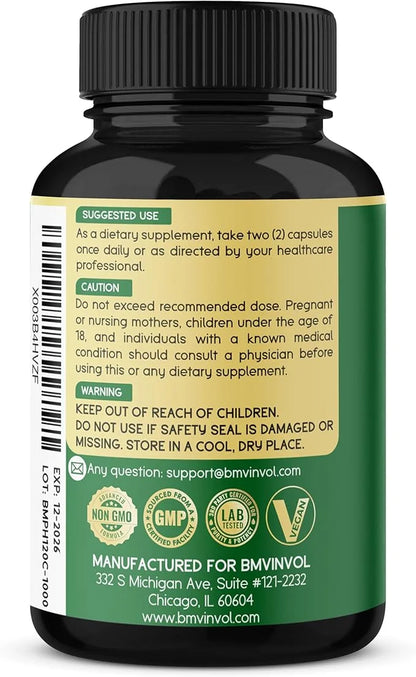 BMVINVOL Psyllium Husk Fiber Supplement 240 Capsules