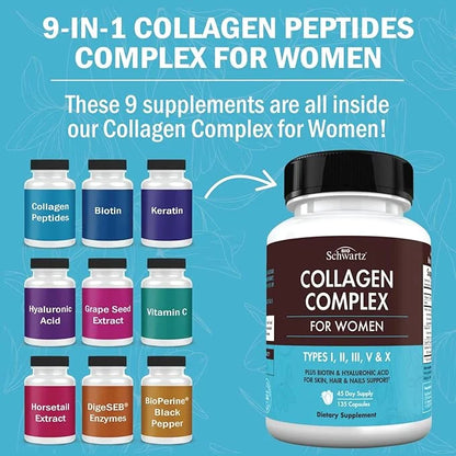 Multi Collagen Peptides Capsules for Women 135 Collagen