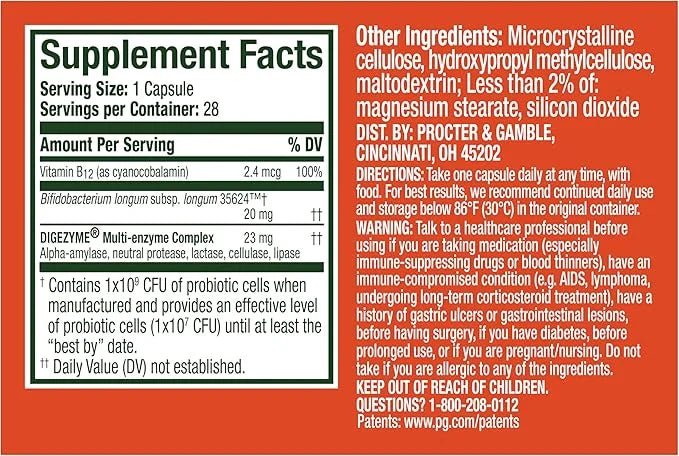 Align Probiotic Bloating Relief + Food 28 Capsules