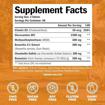 Glucosamine Chondroitin with Vitamin D3, Boswellia, 2 Pack
