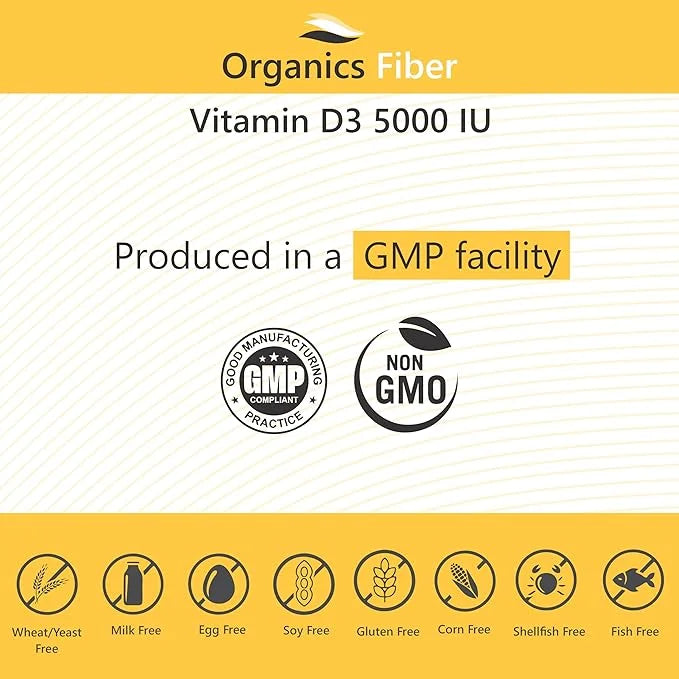Vitamin D3 125 mcg (5,000 IU) (120 Softgels)