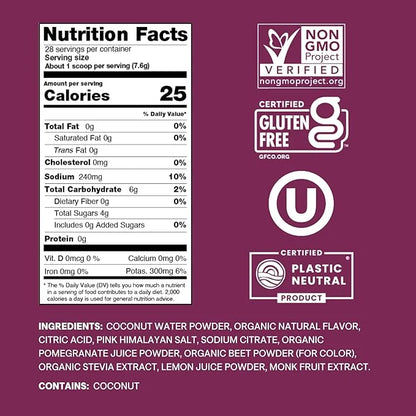 Cure Hydration | Plant-Based Electrolyte Drink Mix | No Added Sugar | FSA & HSA | Dehydration Relief Powder Made with Coco...