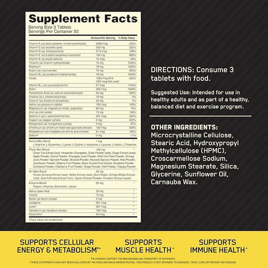 Optimum Nutrition Opti-Men, Vitamin C, Zinc B12 for 150 Count