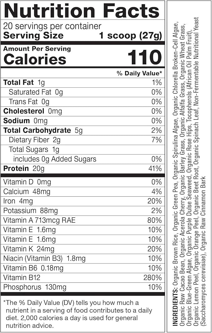Dr. Schulze's | SuperProtein Plus | 100% Plant Protein Concentrate | Organic Powder Mix | Vitamin B-12 & Spirulina | Dieta...