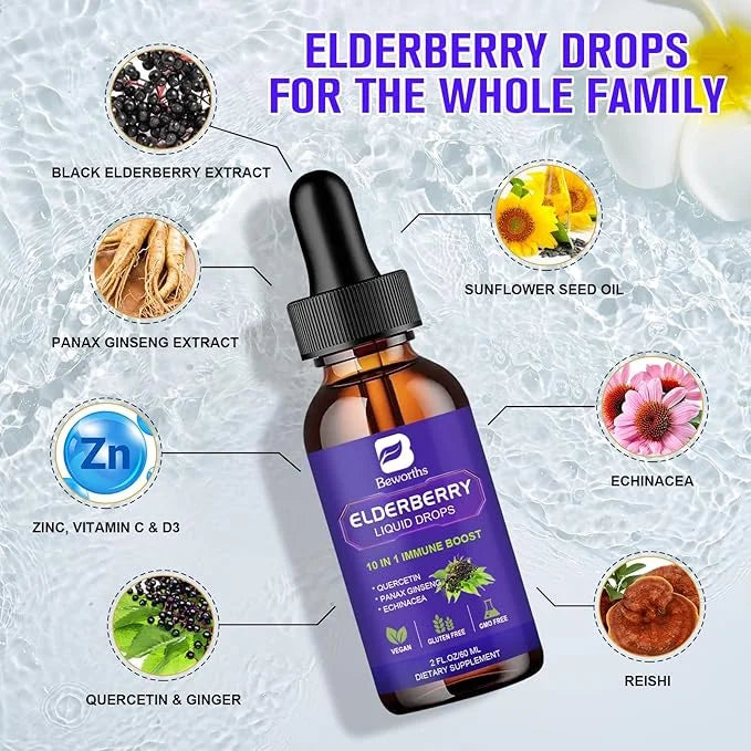 Elderberry Syrup | Black Elderberry Liquid D3 | 30 Servings