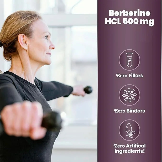 Simply Natures Pure Premium Berberine HCl 500mg - 120 Capsules - Cardiovascular Gastrointestinal Immune Support - Chromium...