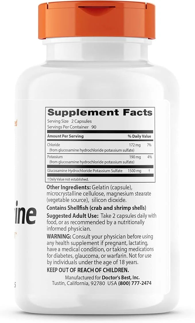 Doctor's Best Glucosamine, Non-GMO, Gluten & 750 mg, 180 Count