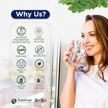 SRI SRI TATTVA Moringa Oil for Immune Support, Energy, and Skin Rejuvenation – Pure Moringa Leaf Extract Daily Supplement ...