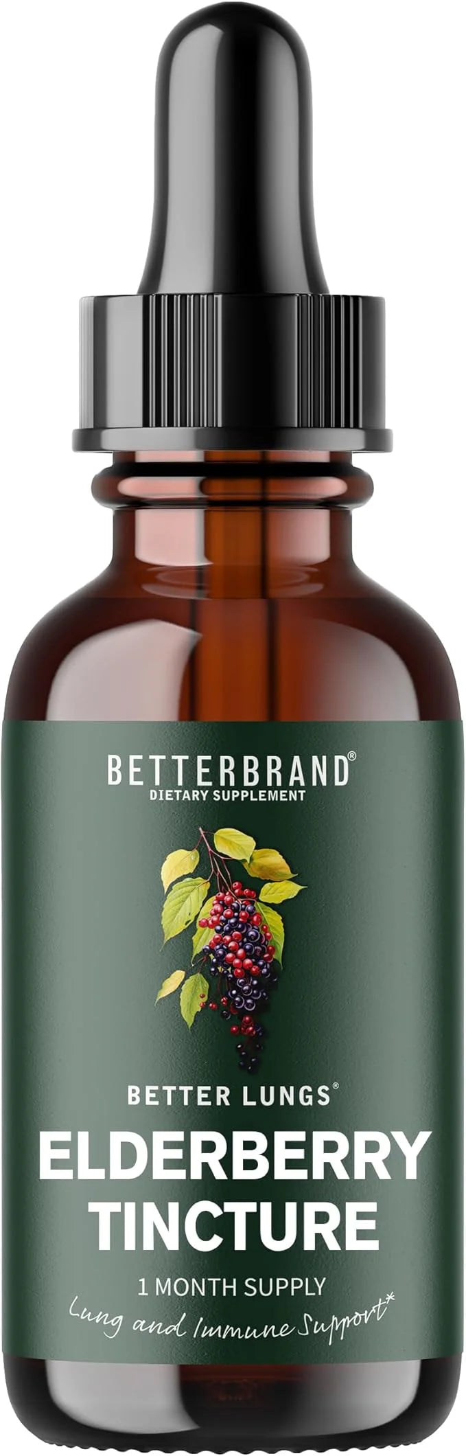 Betterbrand BetterLungs Elderberry Tincture Dietary Supplement (30 Day)