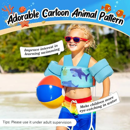 Moko Toddler Swim Vest for Kids, 20-50 lbs/22-66 lbs Clearance Swim Arm Band Cartoon Swimming Wings Pool Float Vests Sleev...