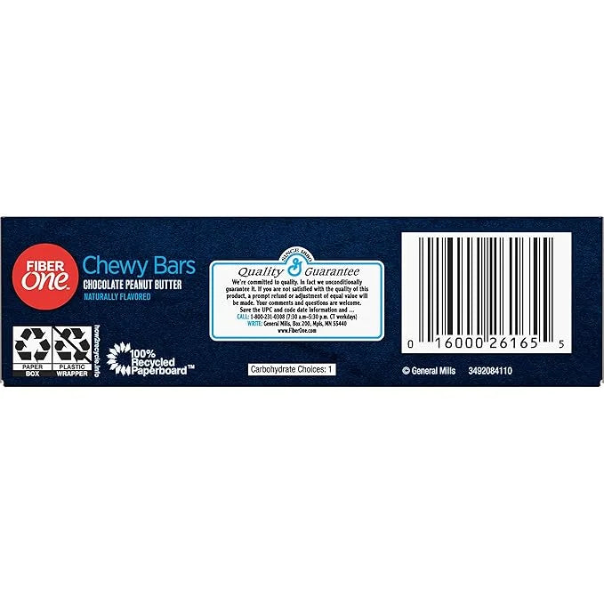 Fiber One 70 Calorie Chocolate Peanut Butter, 5 Bars - Product Image