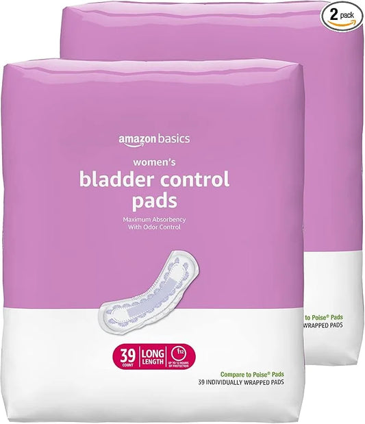 Amazon Basics Women's Incontinence Pads, Bladder 78 Count, (2 Packs 39)