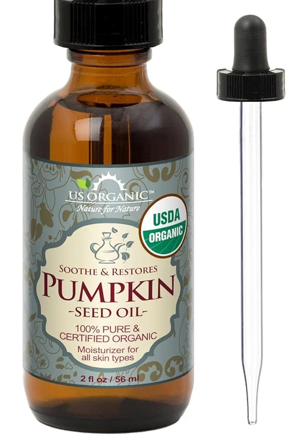 US Organic Pumpkin Seed Oil, USDA Certified Organic, Pure, Natural, Cold Pressed Virgin, Unrefined in Amber Glass Bottle w...