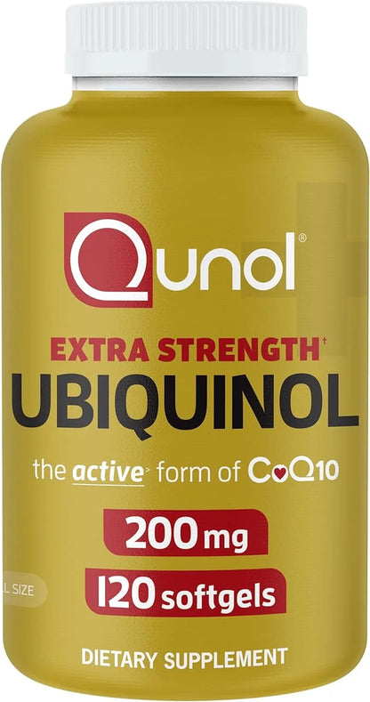 Qunol Ubiquinol CoQ10 200mg Softgels, Powerful CoQ10, 120ct 120ct Softgels
